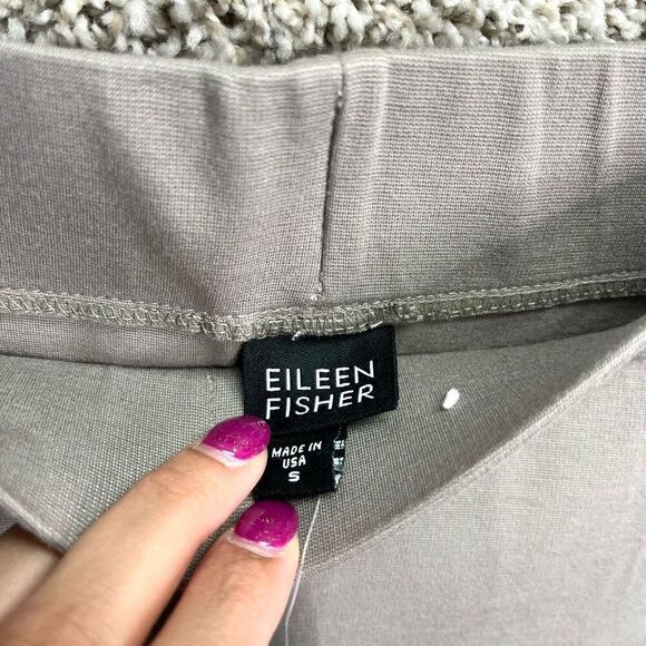 Eileen Fisher Pants Women’s Small Stone Tan Heavyweight Rayon Knit Pull On Strai - Picture 4 of 8